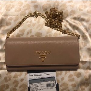 Prada Saffiano Leather Wallet on Chain